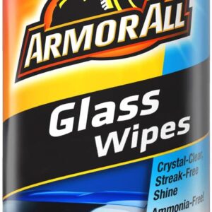 Armor All Car Glass Wipes, Auto Glass Cleaner for Film and Grime, 30 Count