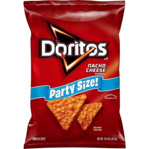 Doritos Tortilla Chips, Nacho Cheese Chips, Party Size, 14.5oz Bag